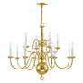 5_Williamsburgh 32" Wide Polished Brass 12-Light Chandelier more views