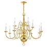 6_Williamsburgh 32" Wide Polished Brass 12-Light Chandelier more views