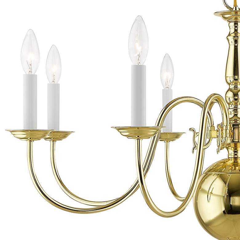 Image 4 Williamsburgh 32" Wide Polished Brass 8-Light Chandelier more views