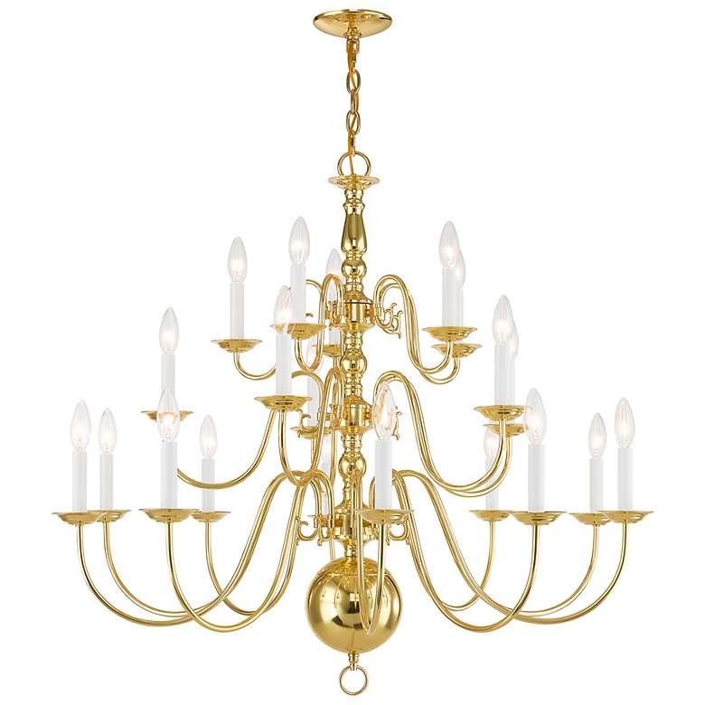 Image 2 Williamsburgh 36" Wide Polished Brass 20-Light Chandelier