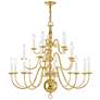 2_Williamsburgh 36" Wide Polished Brass 20-Light Chandelier