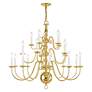 3_Williamsburgh 36" Wide Polished Brass 20-Light Chandelier more views