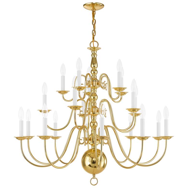 Image 4 Williamsburgh 36" Wide Polished Brass 20-Light Chandelier more views