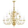 4_Williamsburgh 36" Wide Polished Brass 20-Light Chandelier more views