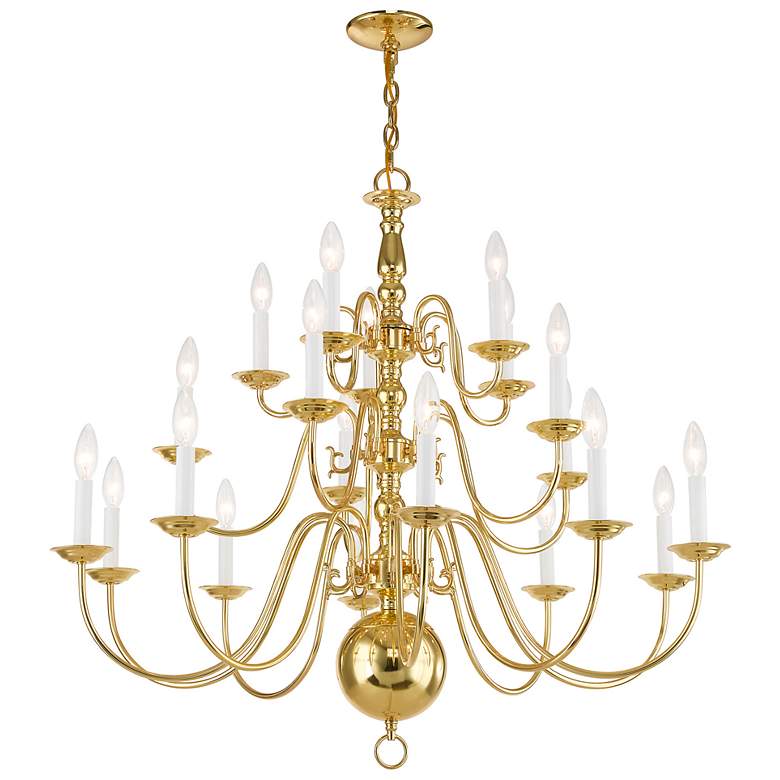 Image 5 Williamsburgh 36" Wide Polished Brass 20-Light Chandelier more views