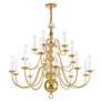 5_Williamsburgh 36" Wide Polished Brass 20-Light Chandelier more views