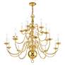 6_Williamsburgh 36" Wide Polished Brass 20-Light Chandelier more views