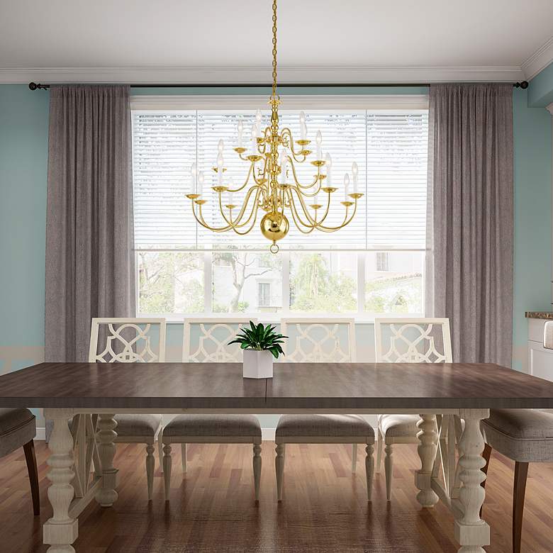 Image 7 Williamsburgh 36" Wide Polished Brass 20-Light Chandelier more views