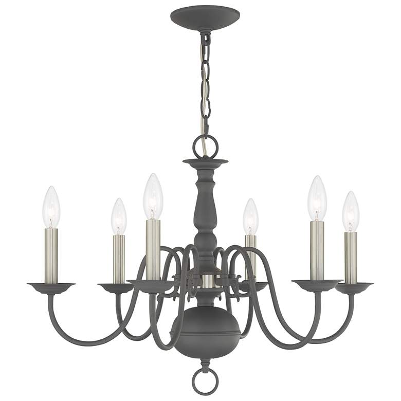 Image 1 Williamsburgh 6 Light Scandinavian Gray Chandelier