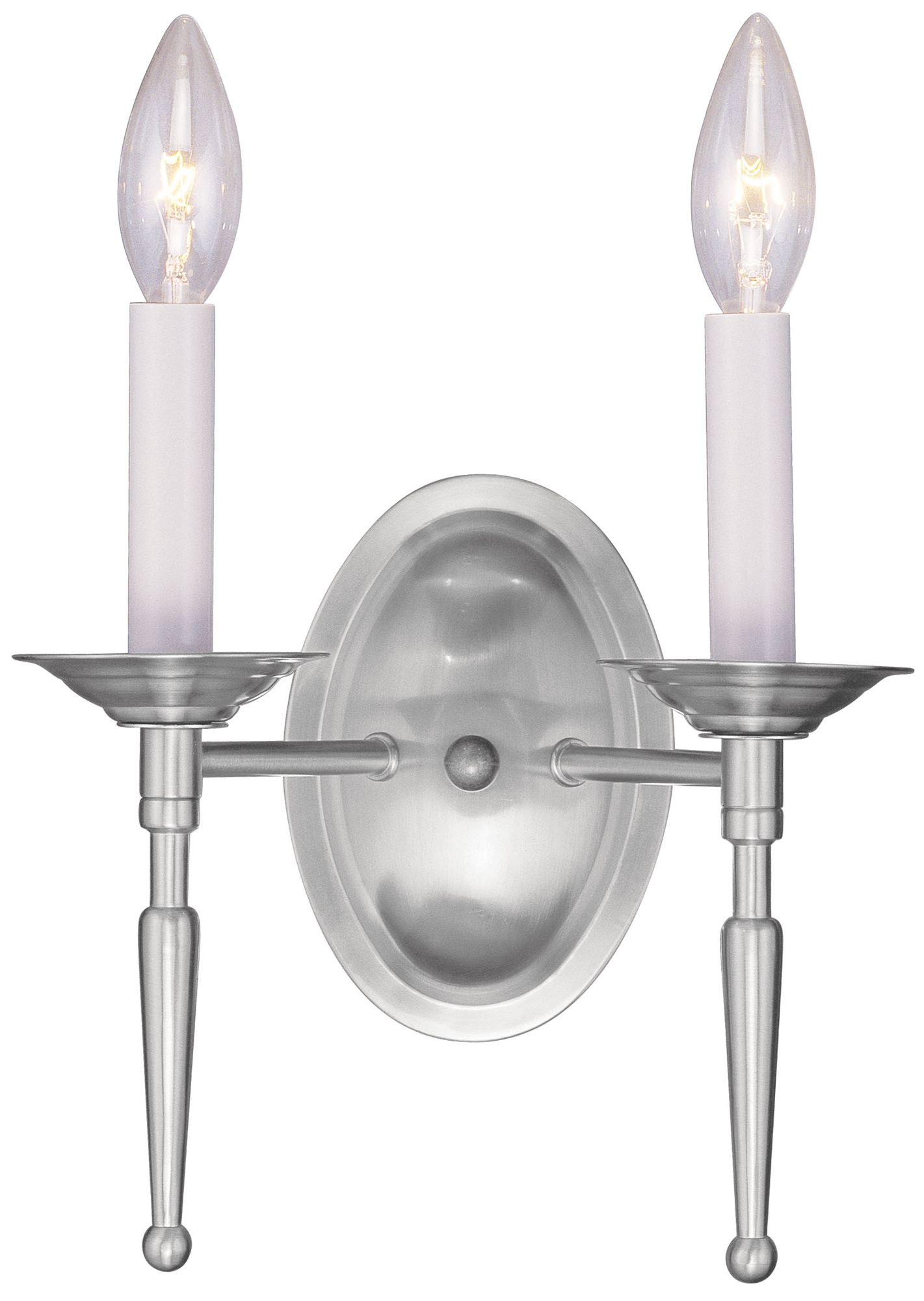 Williamsburgh 9 1/4" High Brushed Nickel 2-Light Wall Sconce