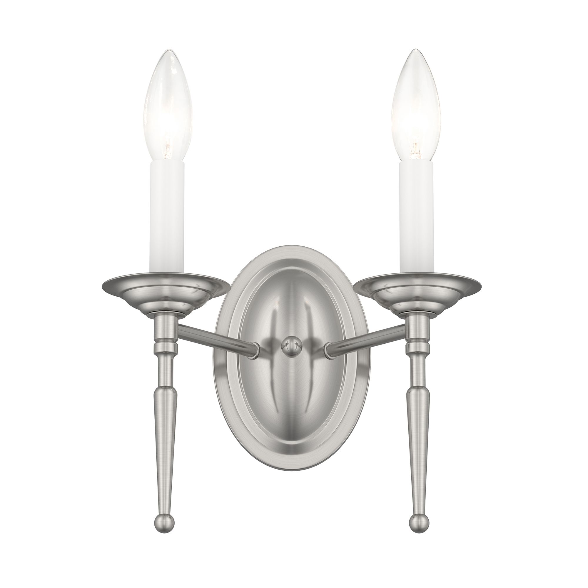 Image 5 Williamsburgh 9 1/4" High Brushed Nickel 2-Light Wall Sconce more views