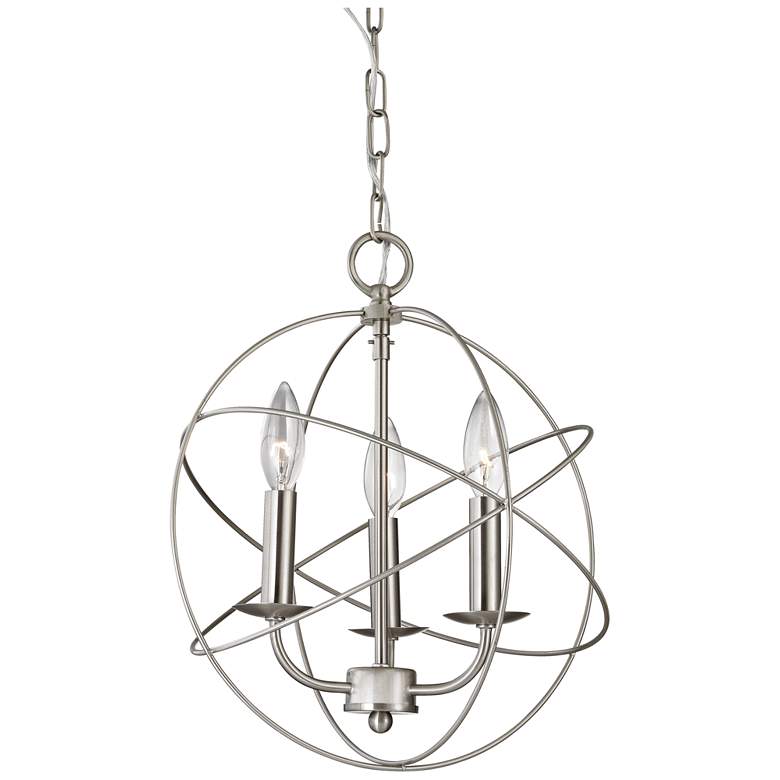 Image 1 Williamsport 13" Wide 3-Light Chandelier - Brushed Nickel