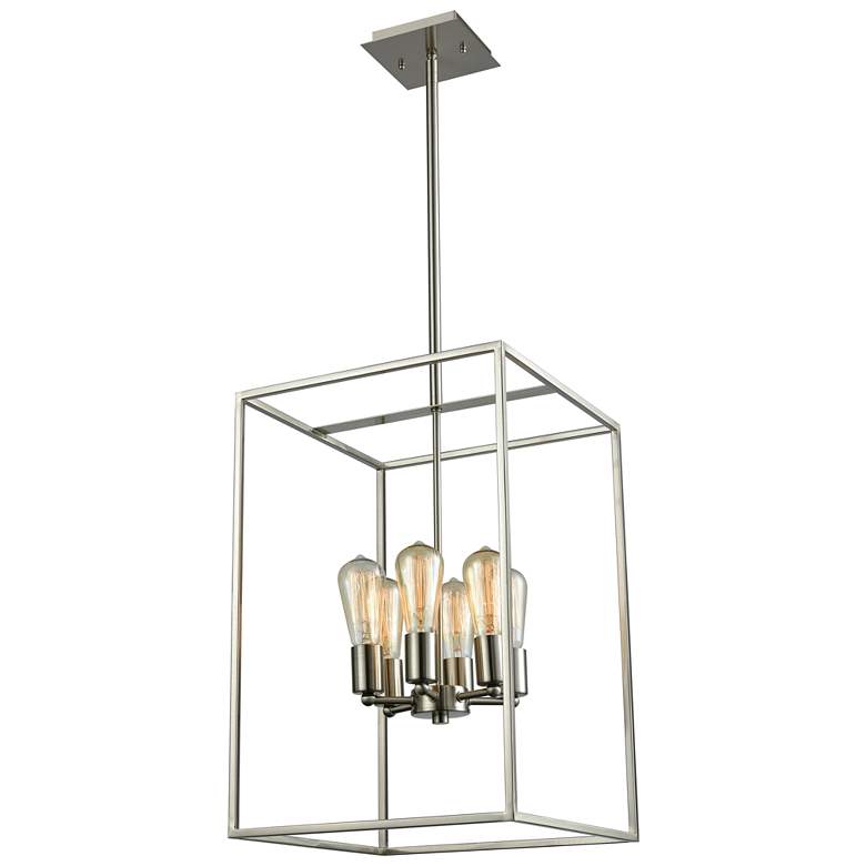 Image 1 Williamsport 14 inch Wide 6-Light Chandelier - Brushed Nickel