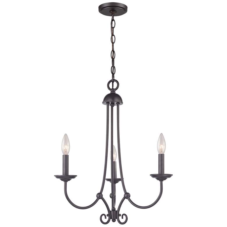 Image 1 Williamsport 20" Wide 3-Light Chandelier - Oil Rubbed Bronze
