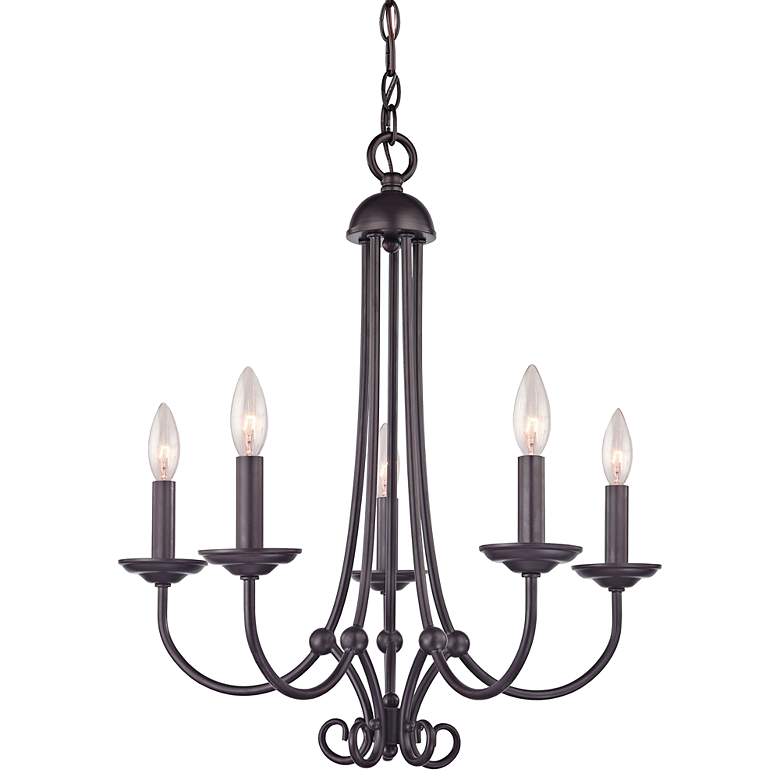 Image 3 Williamsport 20" Wide Oil-Rubbed Bronze 5-Light Chandelier