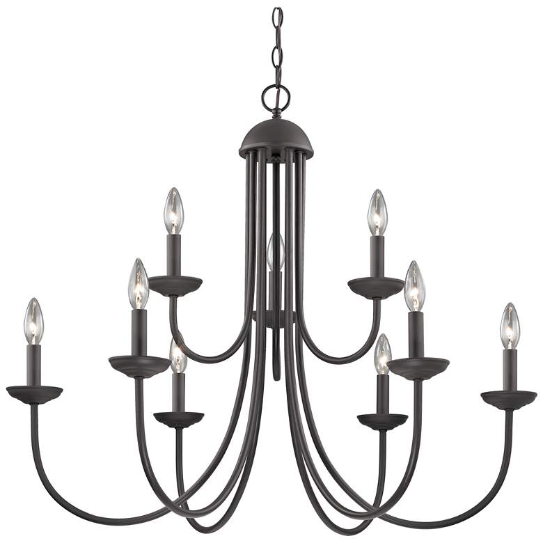 Image 1 Williamsport 34" Wide Oil Rubbed Bronze 9-Light Chandelier