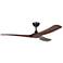 Williwaw 60" 3-Blade Fan with 5 Speed Remote Walnut Blades/Black Accen