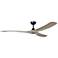 Williwaw 72" 3-Blade Fan with 5 Speed Remote Driftwood Blades/Black Ac