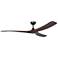 Williwaw 72" 3-Blade Fan with 5 Speed Remote Walnut Blades/Black Accen