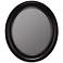 Willoughby Distressed Black 30" High Oval Wall Mirror