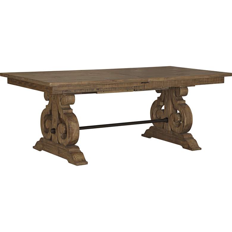 Image 1 Willoughby Weathered Barley Extendable Wood Dining Table