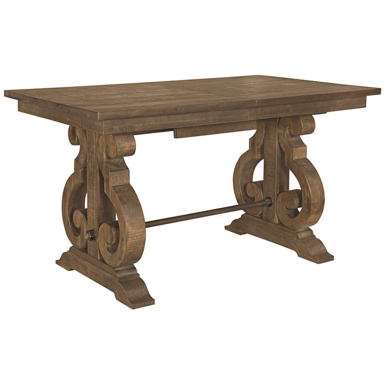 Image 1 Willoughby Weathered Barley Rectangular Wood Counter Table