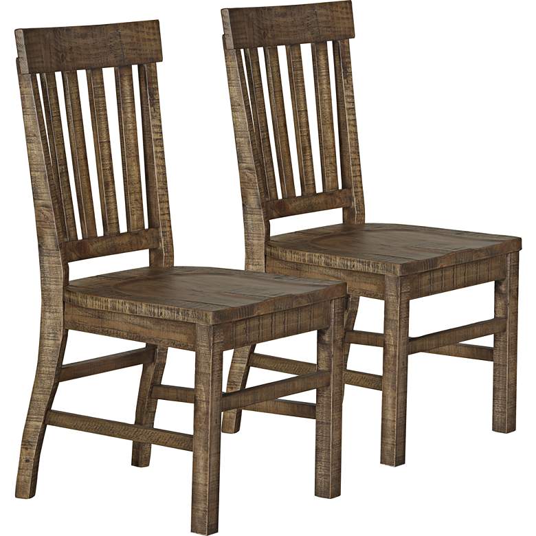 Image 1 Willoughby Weathered Barley Wood Dining Chair Set of 2