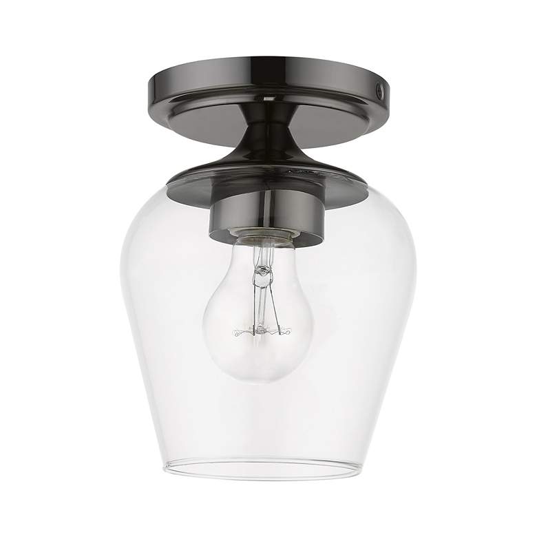 Image 3 Willow 1 Light Black Chrome Flush Mount more views