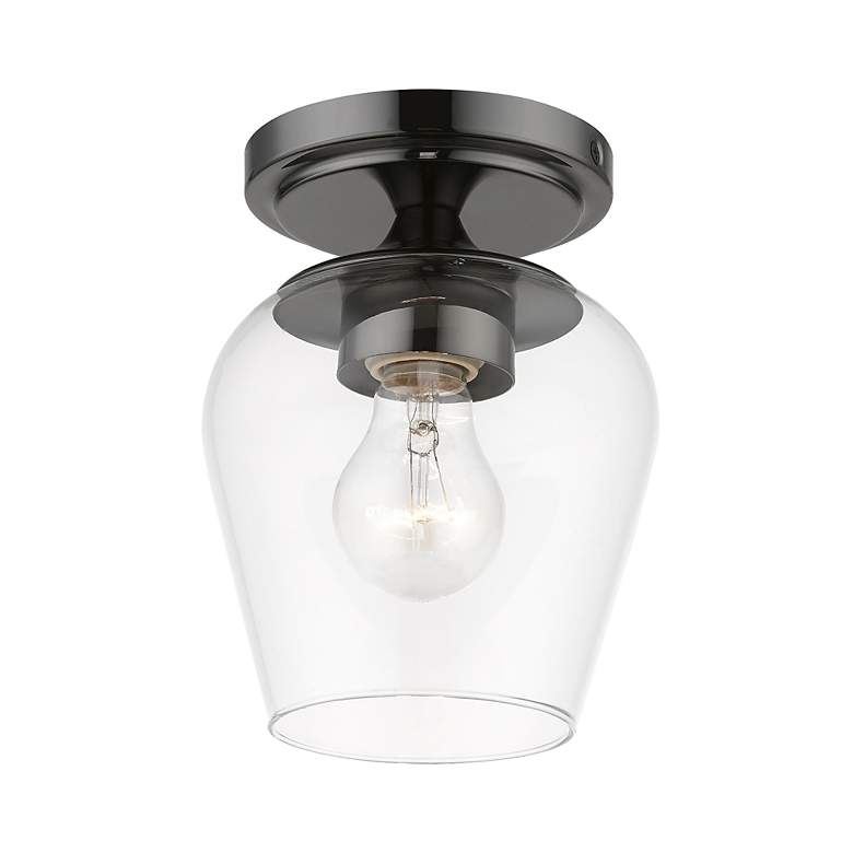 Image 4 Willow 1 Light Black Chrome Flush Mount more views