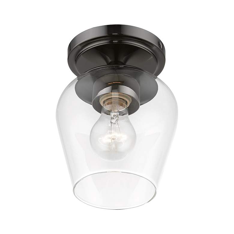 Image 5 Willow 1 Light Black Chrome Flush Mount more views