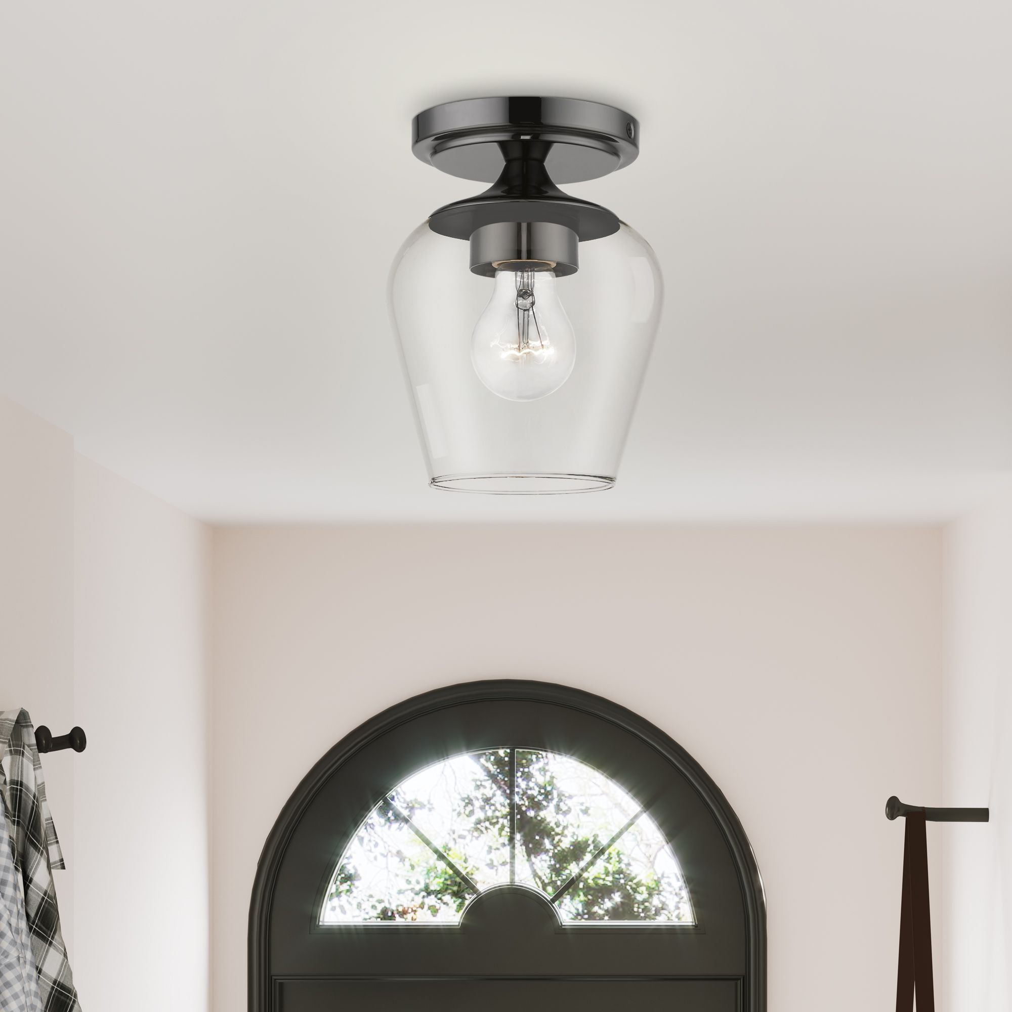 Willow 1 Light Black Chrome Flush Mount