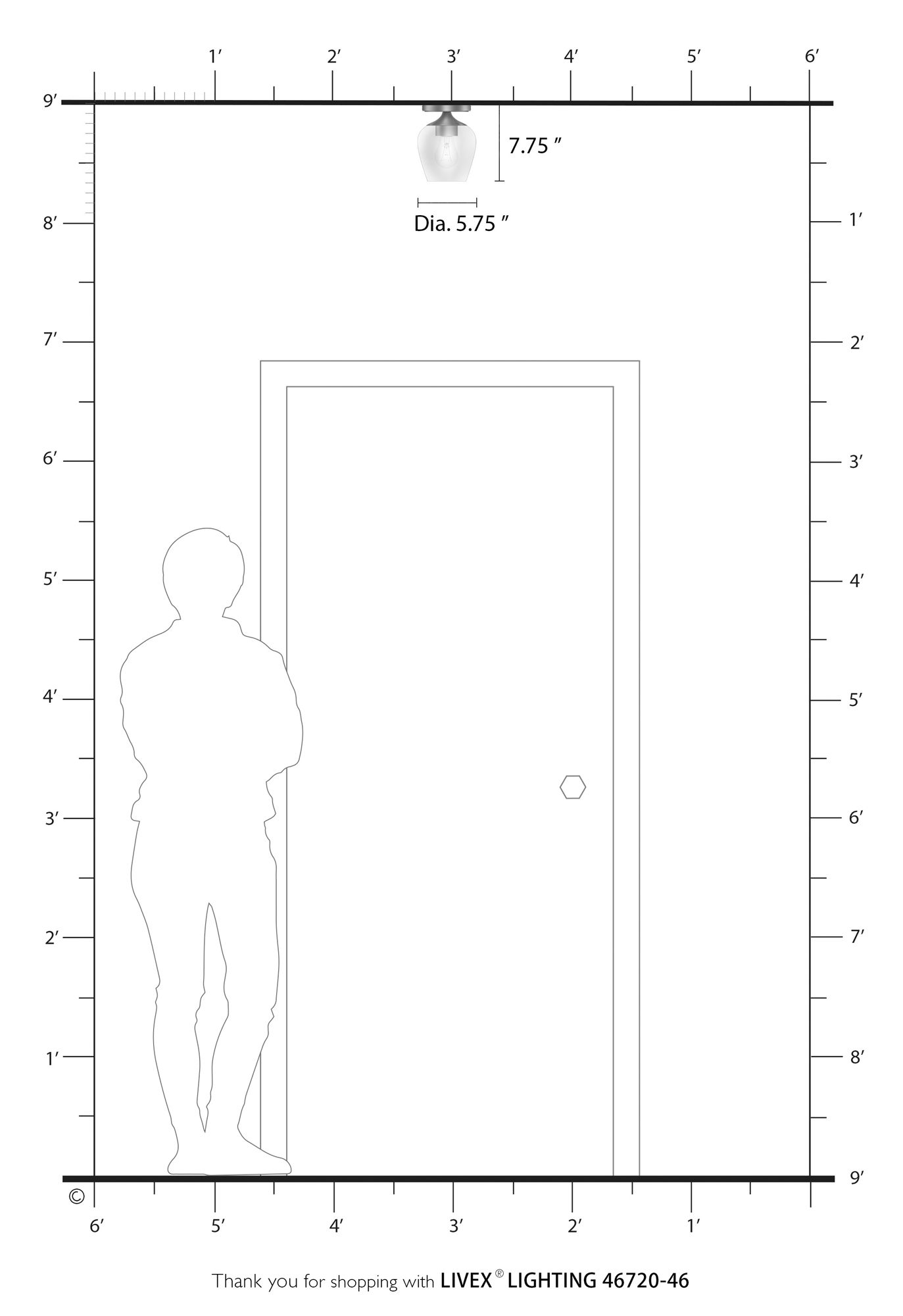 Willow 1 Light Black Chrome Flush Mount