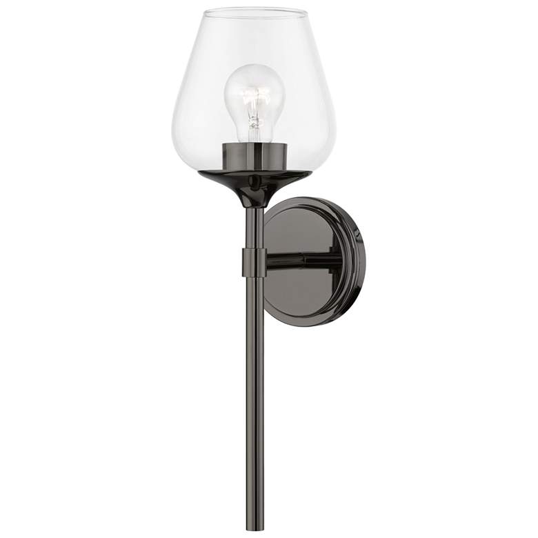 Image 1 Willow 1 Light Black Chrome Vanity Sconce