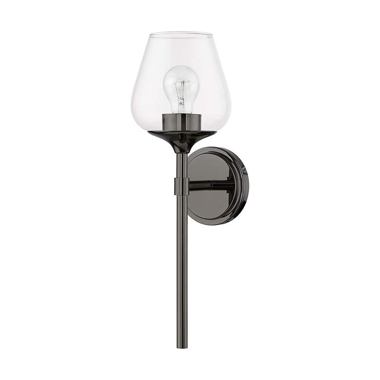 Image 3 Willow 1 Light Black Chrome Vanity Sconce more views
