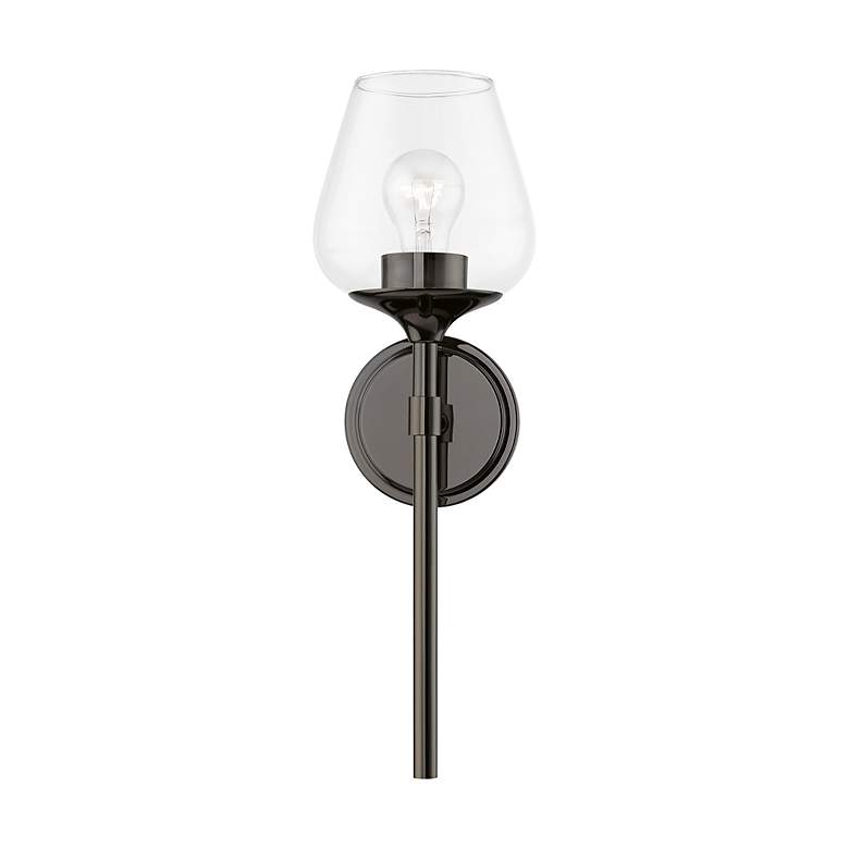Image 4 Willow 1 Light Black Chrome Vanity Sconce more views