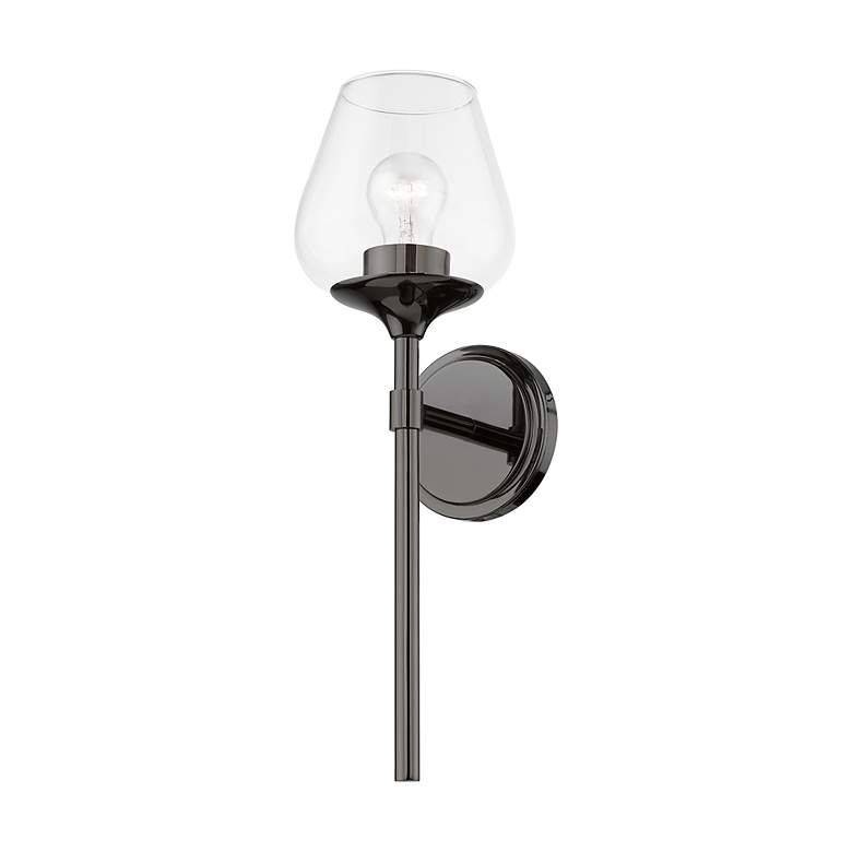 Image 5 Willow 1 Light Black Chrome Vanity Sconce more views