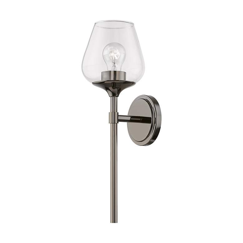 Image 6 Willow 1 Light Black Chrome Vanity Sconce more views