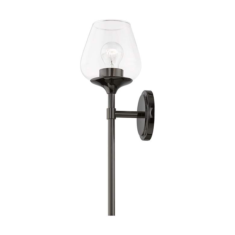 Image 7 Willow 1 Light Black Chrome Vanity Sconce more views