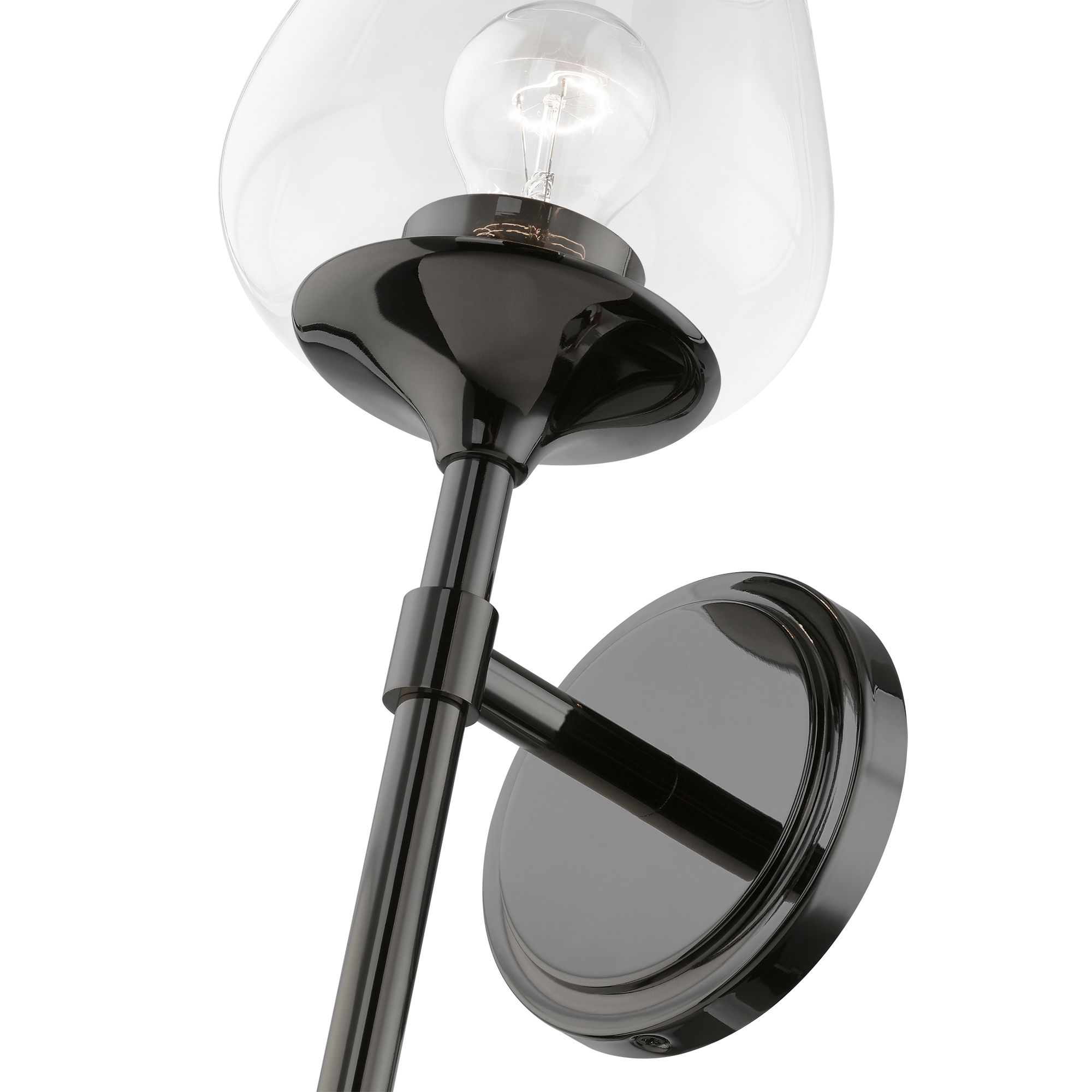 Willow 1 Light Black Chrome Vanity Sconce