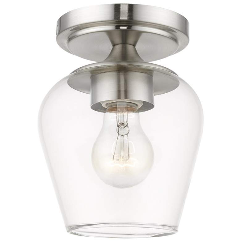 Image 1 Willow 1 Light Brushed Nickel Flush Mount