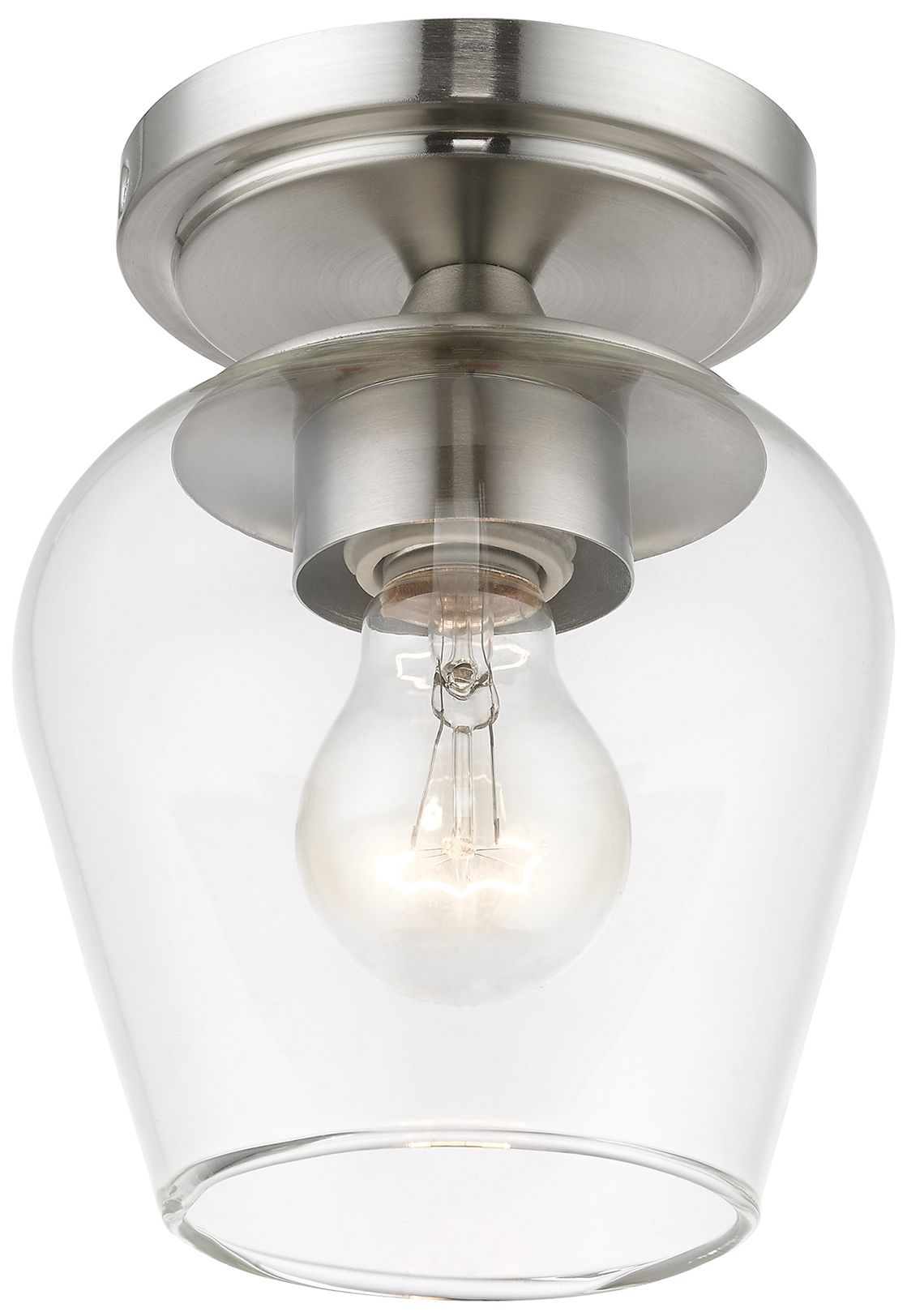 Image 3 Willow 1 Light Brushed Nickel Flush Mount more views