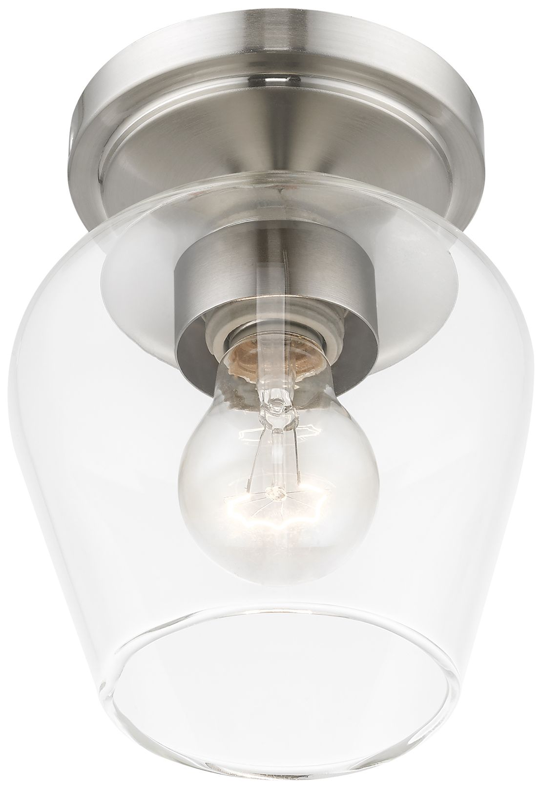 Image 4 Willow 1 Light Brushed Nickel Flush Mount more views