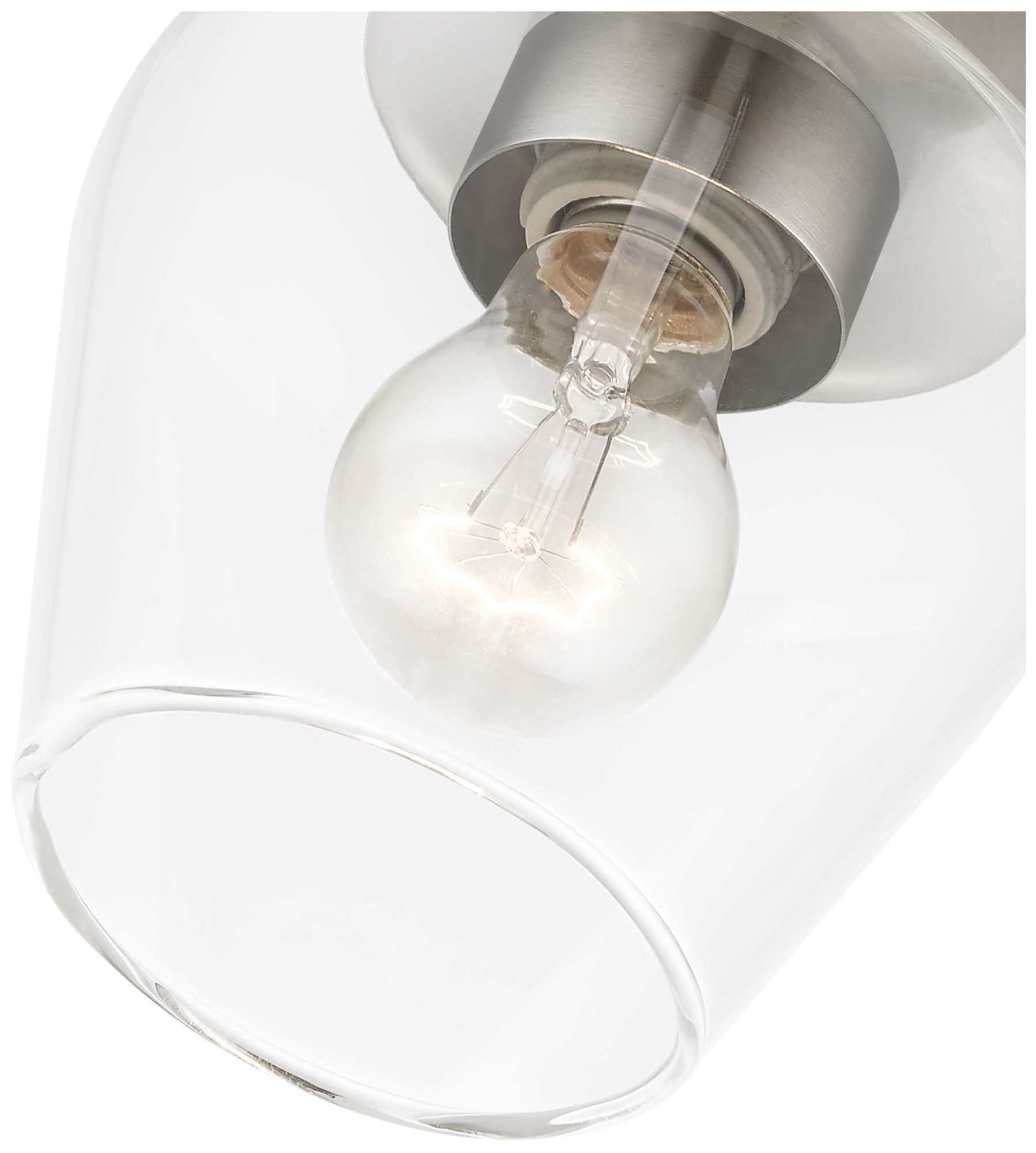 Image 5 Willow 1 Light Brushed Nickel Flush Mount more views