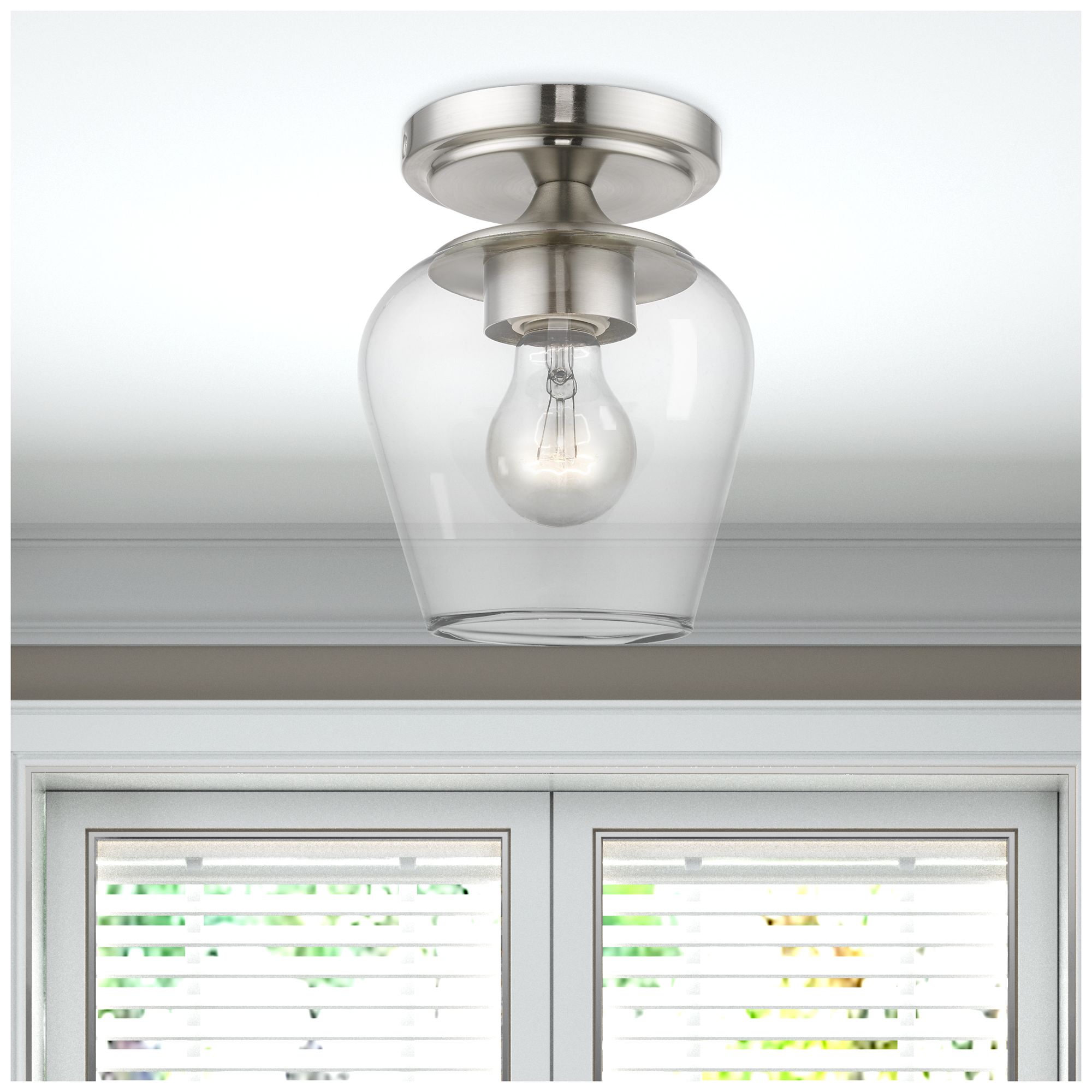 Image 7 Willow 1 Light Brushed Nickel Flush Mount more views