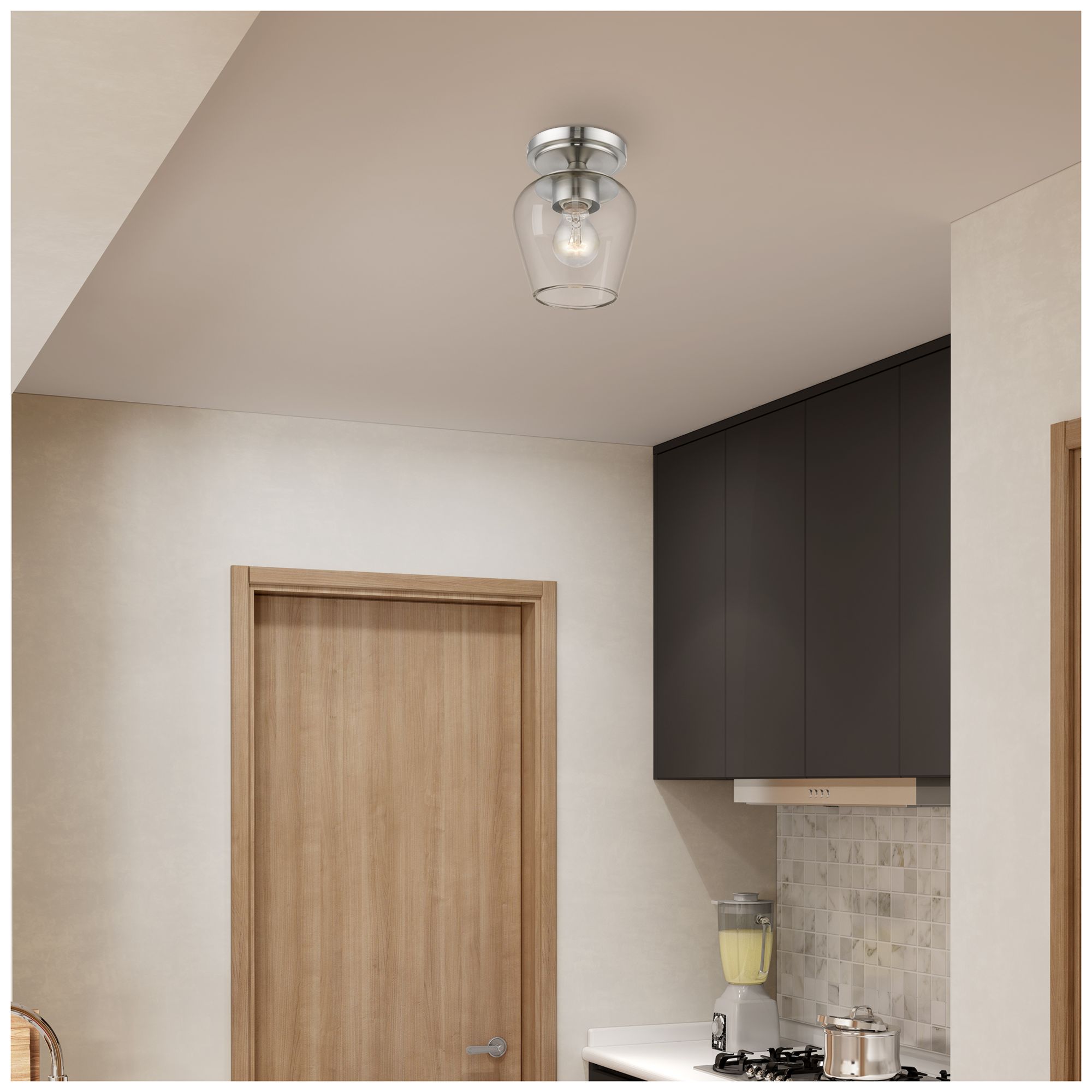 Willow 1 Light Brushed Nickel Flush Mount