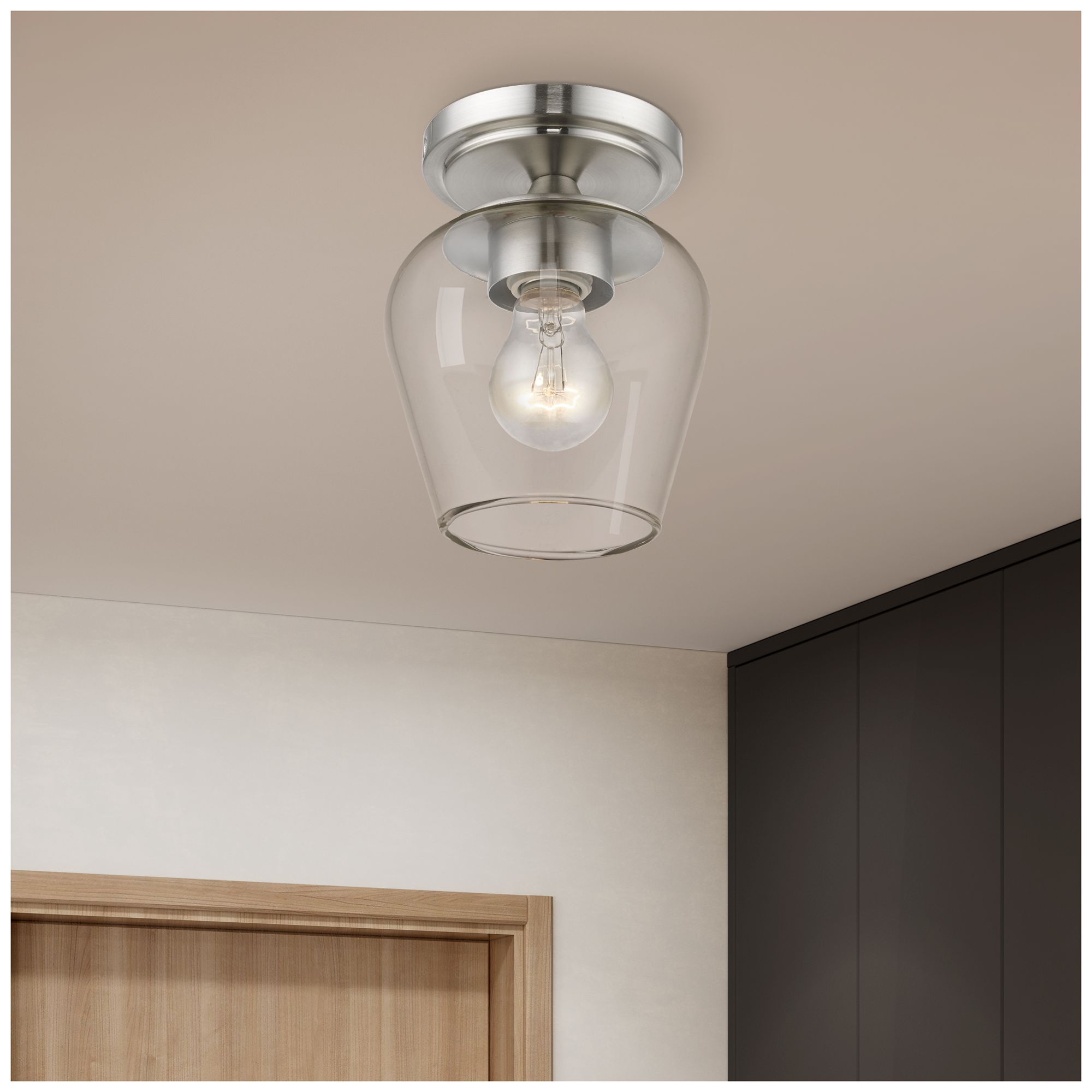 Willow 1 Light Brushed Nickel Flush Mount