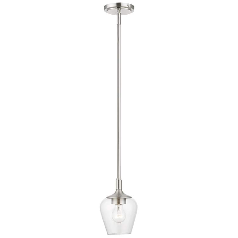 Image 1 Willow 1 Light Brushed Nickel Single Pendant