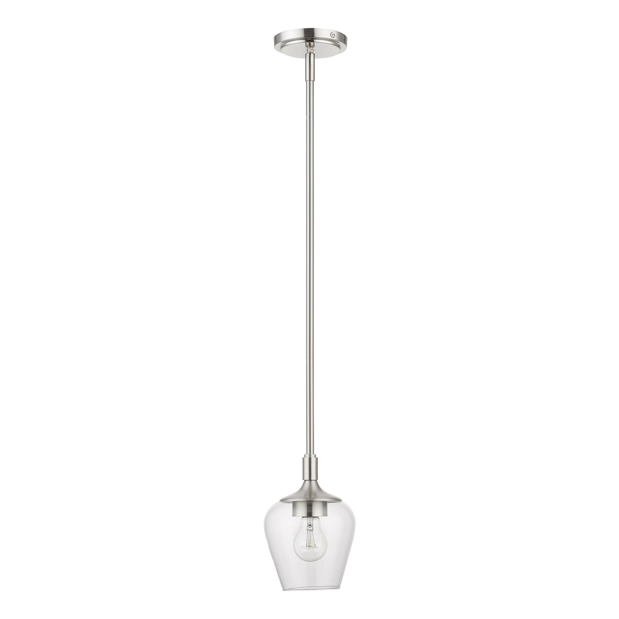 Image 3 Willow 1 Light Brushed Nickel Single Pendant more views