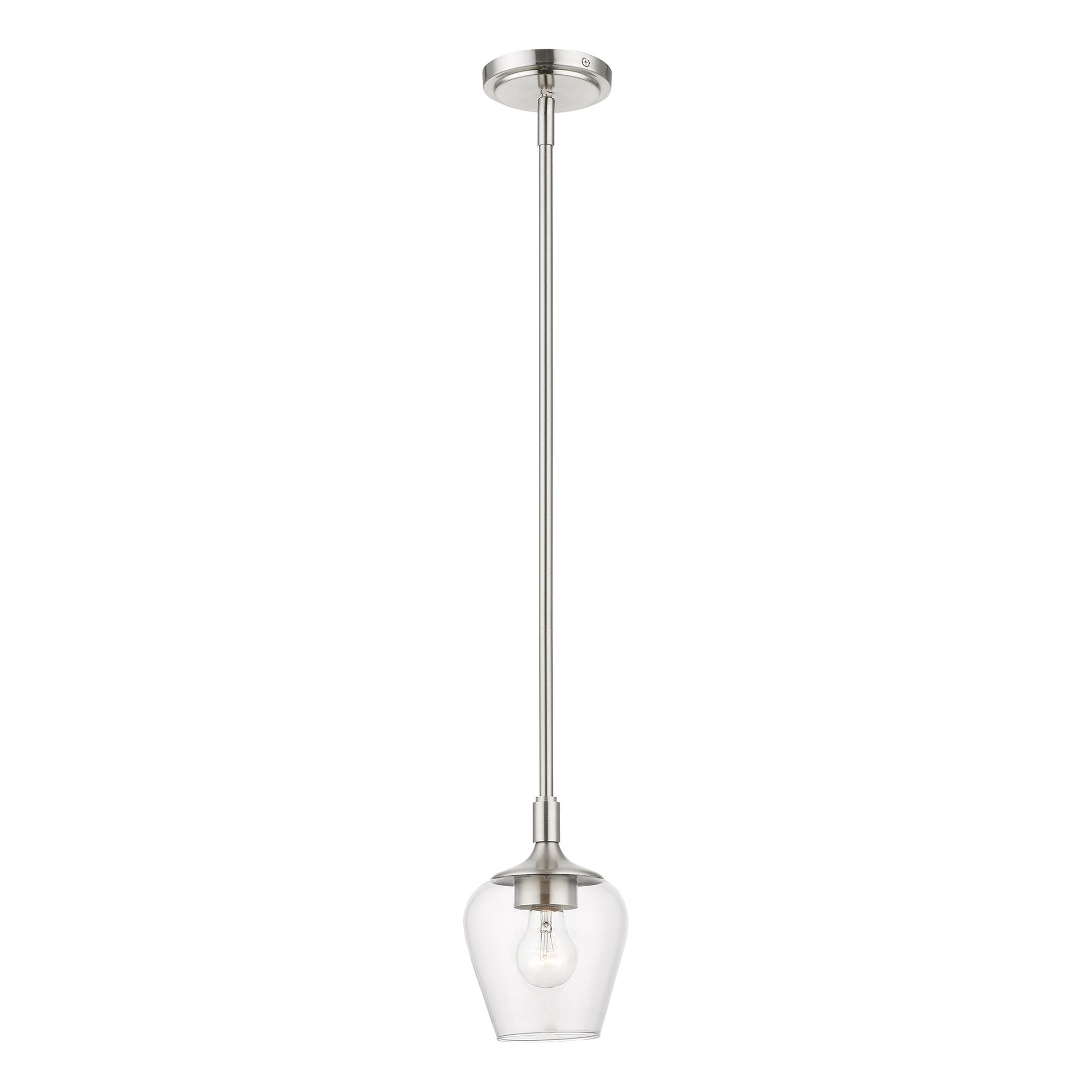 Image 4 Willow 1 Light Brushed Nickel Single Pendant more views