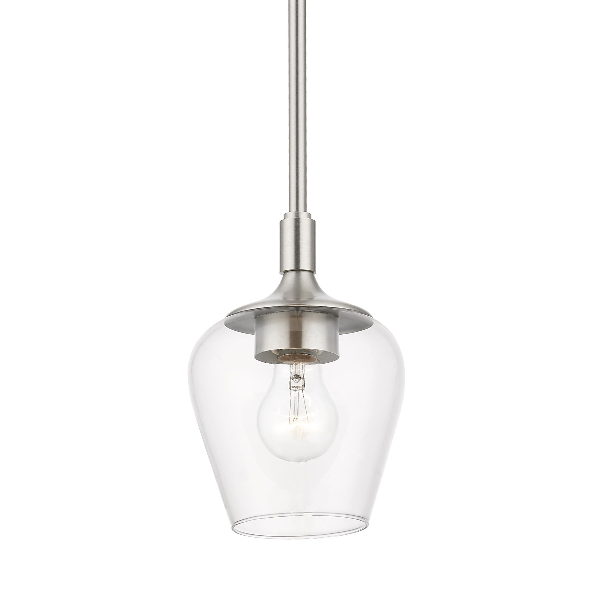 Image 5 Willow 1 Light Brushed Nickel Single Pendant more views